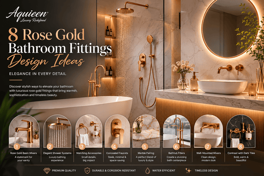 Rose gold bathroom fittings
