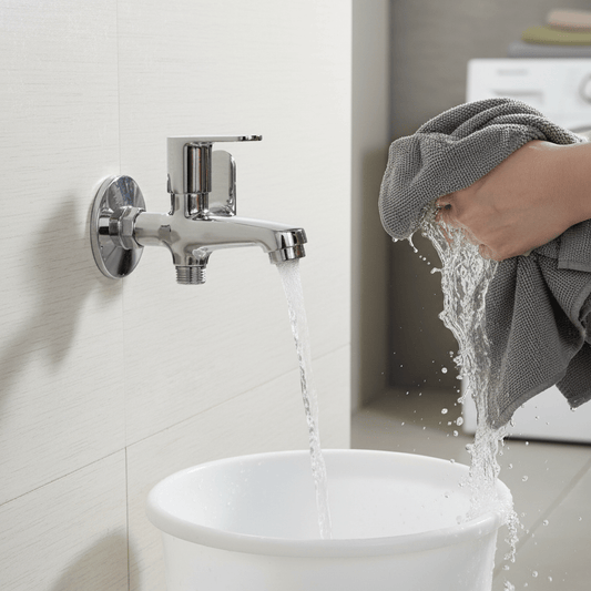 2-Way Water Tap | Made of Brass | Chrome Finish | Wall Mounted - Cuff Series