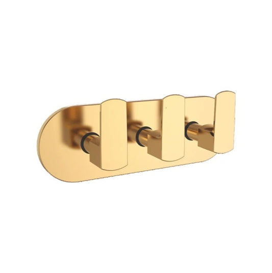 4-Way Diverter with Exposed Part Kit | | Brass Body with Gold Finish | PVD Coating | Wall-Mounted Multi-Function Water Control for Showers & Taps