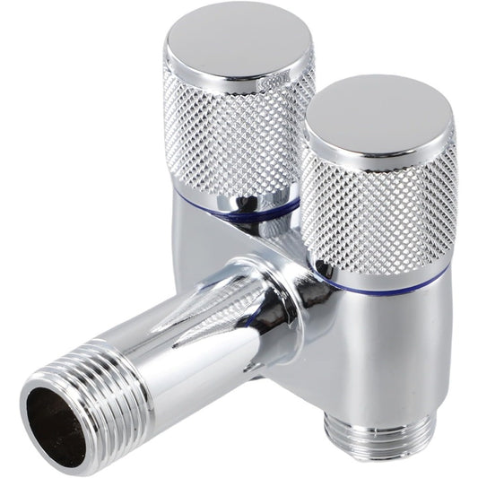 2-in-1 Angle Valve in Chrome Finish - Brass Wall-Mounted Valve with Dual Water Control