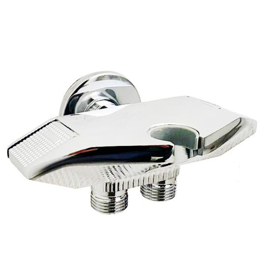 Piano Style 2-in-1 Angle Cock with Faucet Holder | Chrome Finish | Heavy-Duty Brass Made | Allied Series