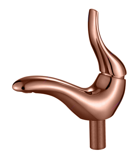 Single Lever Pillar Tap in Rose Gold Finish - Brass Deck-Mounted Faucet for Bathroom & Kitchen