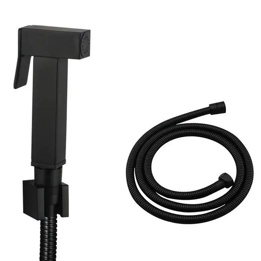 Health Faucet Set in Matte Black Finish - ABS Jet Spray with 1m SS Hose & Wall Hook