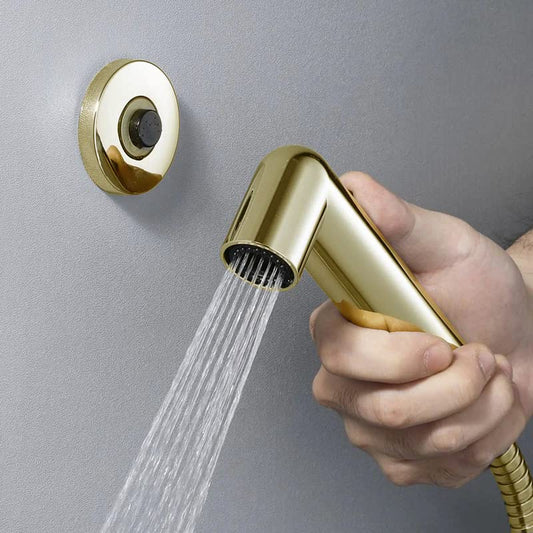 Health Faucet Set in Gold Finish - Magna Series ABS Jet Spray with Hose & Magnetic Hook