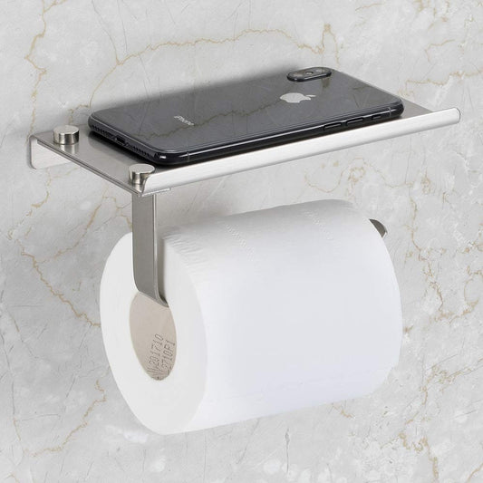 Toilet Paper Holder with Mobile Holder Chrome Finish, SS304 Stainless Steel Made, Wall-Mounted for Bathroom Use - Classic Series