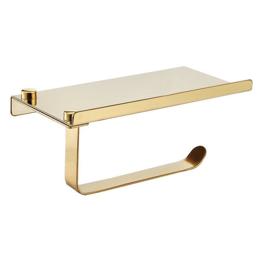 Toilet Paper Holder with Mobile Holder Gold Finish, SS304 Stainless Steel Made, Wall-Mounted for Bathroom Use - Classic Series