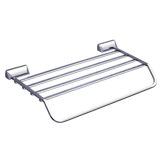 24-Inch Brass Towel Rack with Stand | Chrome Finish Wall-Mounted Holder for Bathroom & Hotel Use - Zura Series