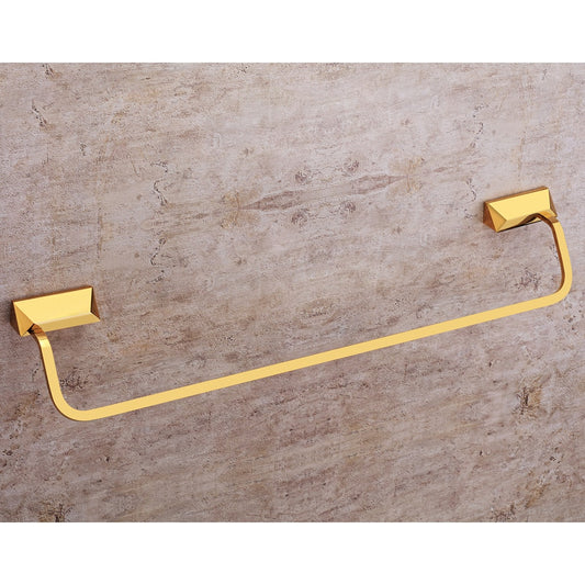 24-Inch Brass Towel Rod | Gold Finish Wall-Mounted Holder with PVD Coating - Zura Series