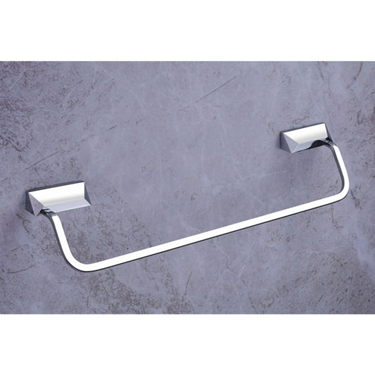 24-Inch Brass Towel Rod | Chrome Finish Wall-Mounted Holder with Stand for Bathroom & Hotel - Zura Series