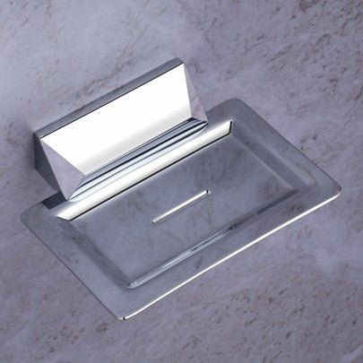 Soap Dish in Chrome Finish, Brass Made, Wall-Mounted for Bathroom Use - Zura Series