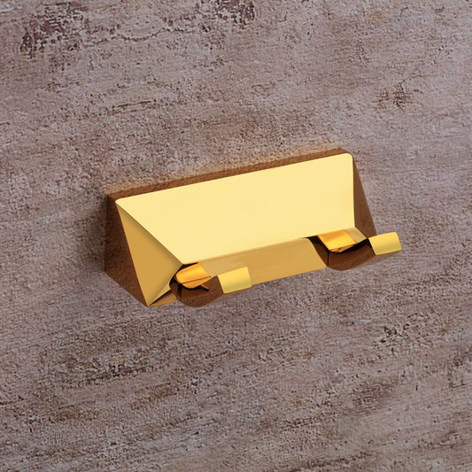 Robe Hook in Gold Finish with PVD Coating, Brass Made, Wall-Mounted Towels & Clothes Hanger