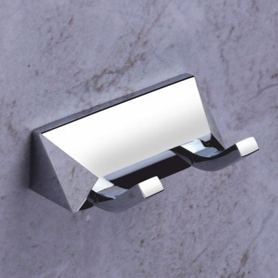 Robe Hook in Chrome Finish, Brass Made, Wall-Mounted Towels & Clothes Hanger