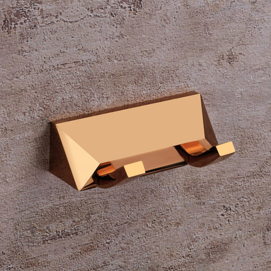 Robe Hook in Rose Gold Finish with PVD Coating, Brass Made, Wall-Mounted Towels & Clothes Hanger