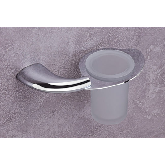 Wall-Mounted Tumbler Holder - Solid Brass Build with Chrome Finish, Durable Toothbrush & Tumbler Organizer | Entice Series