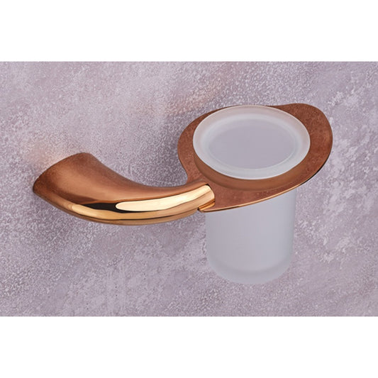 Wall-Mounted Tumbler Holder - Sturdy Brass Body in Rose Gold Finish with PVD Coating, Sleek Bathroom Organizer | Entice Series