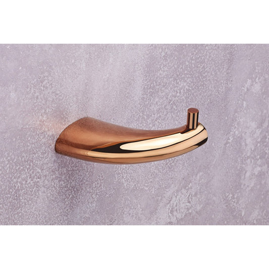 Robe Hook in Rose Gold Finish with PVD Coating, Brass Made, Wall-Mounted Towels & Clothes Hanger