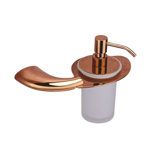Liquid Soap Dispenser Rose Gold Finish, Brass Made, Wall-Mounted for Bathroom & Kitchen Use - Entice Series