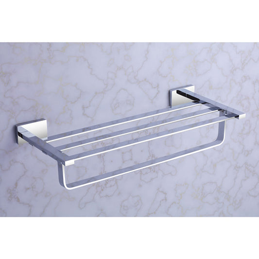 24-Inch Brass Towel Rack with Stand | Chrome Finish Wall-Mounted Holder for Bathroom & Spa - Amarillo Series
