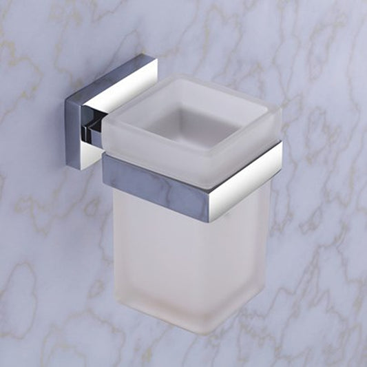 Wall-Mounted Tumbler Holder - Heavy-Duty Brass Frame in Chrome Finish, Toothbrush & Tumbler Stand for Daily Use | Amarillo Series