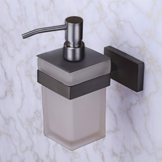 Liquid Soap Dispenser Matte Black Finish, Brass Made, Wall-Mounted for Bathroom & Kitchen Use - Amarillo Series