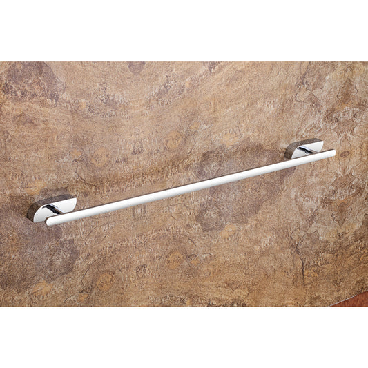 24-Inch Brass Towel Rod | Chrome Finish Wall-Mounted Holder for Bathroom & Hotel - Velancia Series