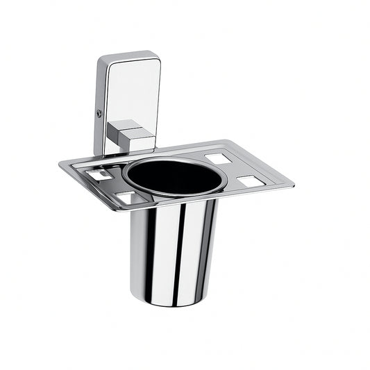 Wall-Mounted Tumbler Holder - SS304 Stainless Steel Body with Chrome Finish, Rust-Free Toothbrush & Tumbler Stand | Compel Series