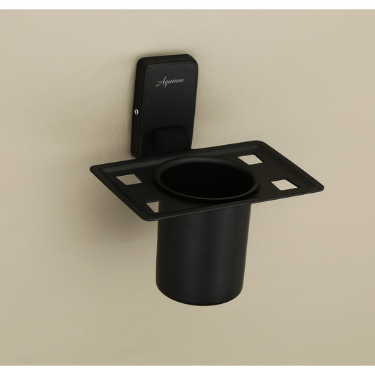 Wall-Mounted Tumbler Holder - SS304 Stainless Steel in Matte Black Finish with Powder Coating, Contemporary Bathroom Accessory | Compel Series