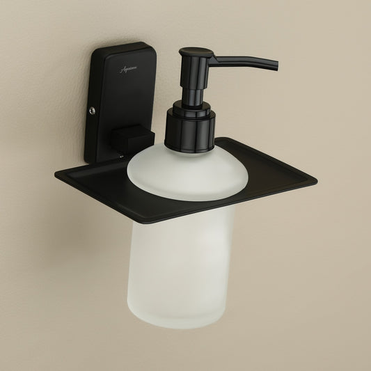 Liquid Soap Dispenser Matte Black Finish, SS304 Stainless Steel Made, Wall-Mounted for Bathroom & Kitchen Use - Compel Series