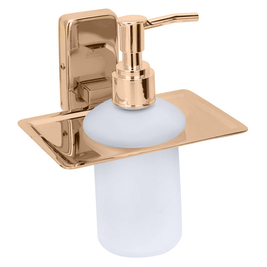 Liquid Soap Dispenser Rose Gold Finish, SS304 Stainless Steel Made, Wall-Mounted for Bathroom & Kitchen Use - Compel Series