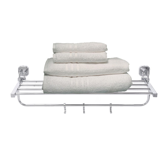 18-Inch SS304 Towel Rack with Stand | Chrome Finish Wall-Mounted Holder for Bathroom & Hotel - Emerald Series