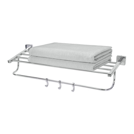 18-Inch SS304 Towel Rack with Stand | Chrome Finish Wall-Mounted Holder for Bathroom & Hotel - Blanco Series