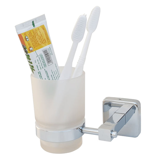 Wall-Mounted Tumbler Holder - SS304 Stainless Steel Body with Chrome Finish, Durable and Functional Bathroom Addition | Blanco Series