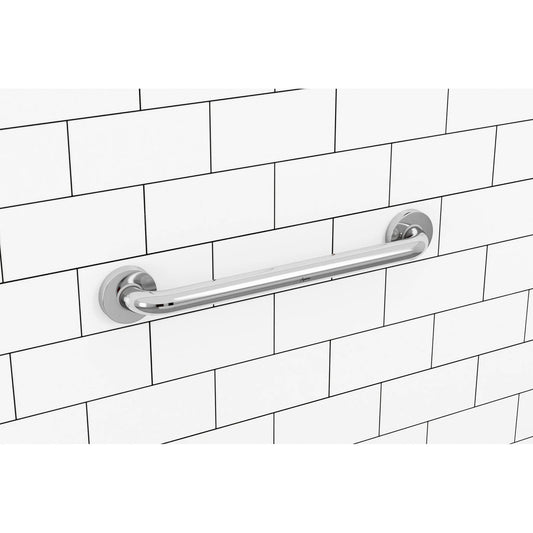 16-Inch Wall-Mounted Solid Grab Bar | SS304 Stainless Steel Body in Chrome Finish | Safety Support Handles & Elderly Assistance