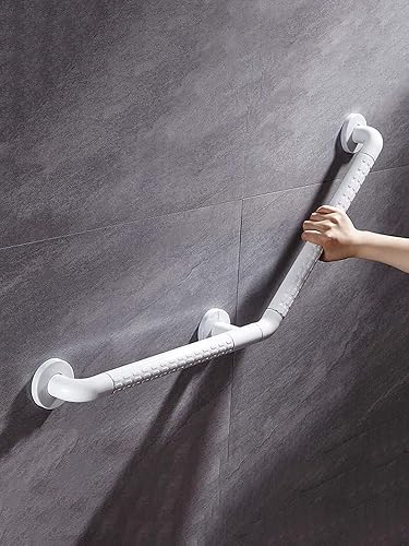 Wall-Mounted 45° Angular Solid Grab Bar | SS304 Stainless Steel Core with Anti-Slip & Anti-Bacterial ABS Cover | Support Handles & Elderly Assistance