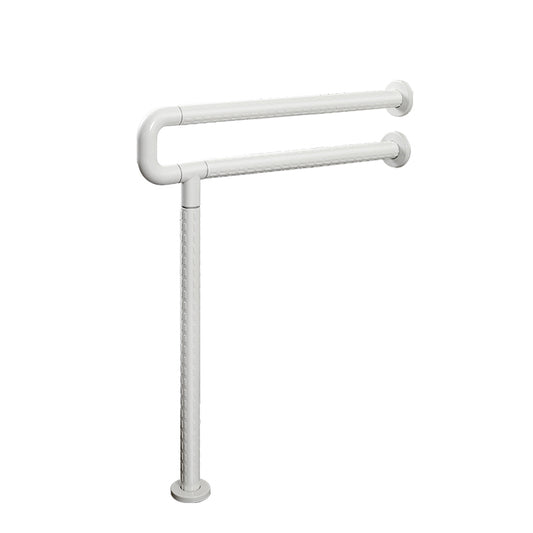 24-Inch Wall-Mounted Solid Grab Bar With 28-Inch Height Floor-Support | SS304 Steel Core with Anti-Slip & Anti-Bacterial ABS Cover | Support Handles