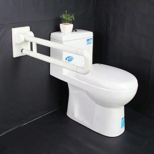 24-Inch Wall-Mounted Folding Solid Grab Bar | SS304 Steel Core with Anti-Slip & Anti-Bacterial ABS Cover | Support Handles & Elderly Assistance