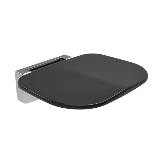 Wall-Mounted Foldable Shower Seat | Stainless Steel & ABS Bathroom Bench in Black Finish | Space-Saving & Durable Seating Solution for Elderly, Disabled & Compact Bathrooms
