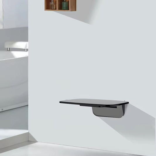 Wall-Mounted Foldable Shower Seat | Stainless Steel & ABS Bathroom Bench in Black Finish | Seating Solution for Elderly, Disabled & Compact Bathrooms