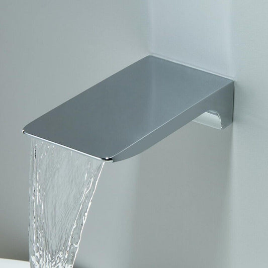 Wall-Mounted Plain Spout Without Controller in Chrome Finish, Made of SS304 Grade Stainless Steel, Cascade Style Waterfall