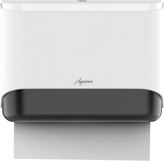 Multi-Fold Tissue Paper Dispenser Wall-Mounted ABS Tissue Holder - White & Black