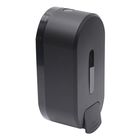 300ml Wall-Mounted Liquid Soap Dispenser – Matte Black Plastic, Refillable & Compact Design