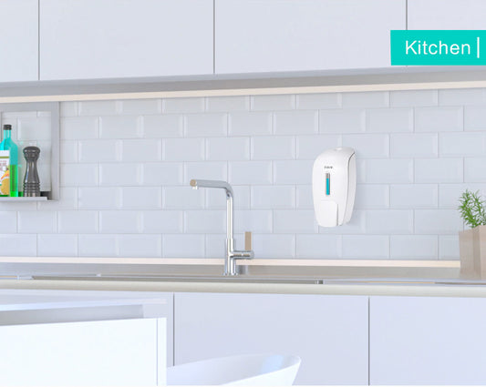 1000ml Wall-Mounted Liquid Soap Dispenser - Heavy-Duty White Plastic, Large Capacity