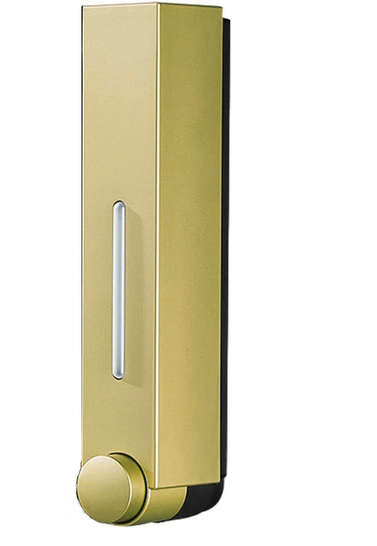 400ml Wall-Mounted Soap Dispenser - Gold Finish, Stylish & Refillable Plastic Container