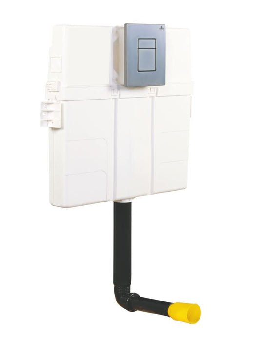 Concealed Pneumatic Cistern with Matte Black Flush Plate | Sleek In-Wall Water-Saving Flush Tank | Durable ABS Built-In Cistern for & Luxury Bathrooms