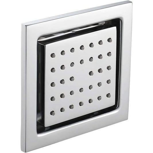 4x4-Inch Square Brass Body Jet Shower - Chrome Finish | Concealed Heavy-Duty Wall-Mounted Shower Jet