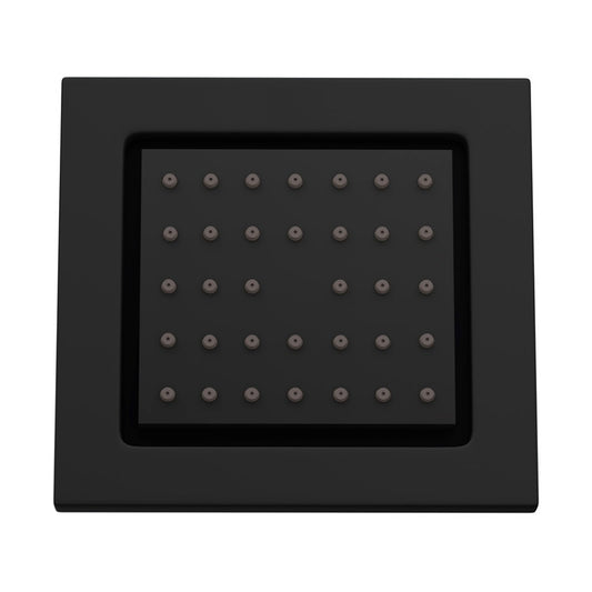 4x4-Inch Square Brass Body Jet Shower - Matte Black Finish | Concealed Heavy-Duty Wall-Mounted Shower Jet