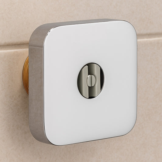 2x2-Inch Square Brass Body Jet Shower - Chrome Finish | Exposed Wall-Mounted Heavy-Duty Jet