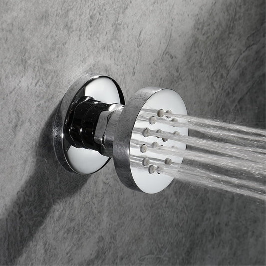 2-Inch Round SS304 Body Jet Shower with Flange - Chrome Finish | Exposed Wall-Mounted Heavy-Duty Jet