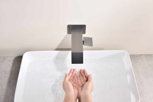 Wall-Mounted Basin Mixer Tap in Matte Black Finish - Brass Hot & Cold Water Faucet