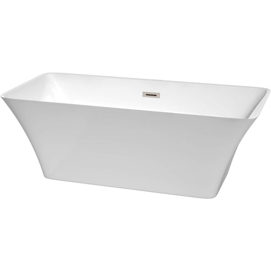 Freestanding Bath Tub 1700x750x580 mm - White Acrylic Standalone Soaking Tub for Modern Bathrooms & Villas